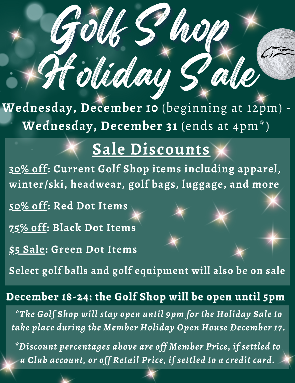 2025 Golf Shop Holiday Sale 2